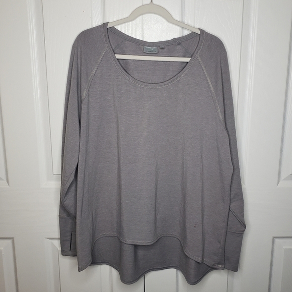 Athleta Hi Low Curved Hem Super Soft Raglan Long Sleeve Crew Neck Top 2X Plus - Picture 9 of 9